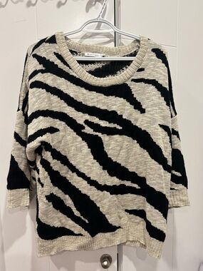 Revolution by Ricki’s Oversized Zebra Animal Print Knit Crewneck Sweater XL